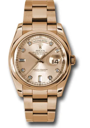   x Pink Gold Day-Date 36 Watch - Domed Bezel - Pink Champagne Diamond Dial - Oyster Bracelet - 118205 chdo Day-Date Watches Affordable Day-Date Watch