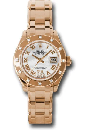   x Pink Gold Lady-Datejust Pearlmaster 29 Watch - 12 Diamond Bezel - Mother-Of-Pearl Diamond Roman Vi Roman Dial - 80315 mrd Datejust watch for sale   x Datejust watch