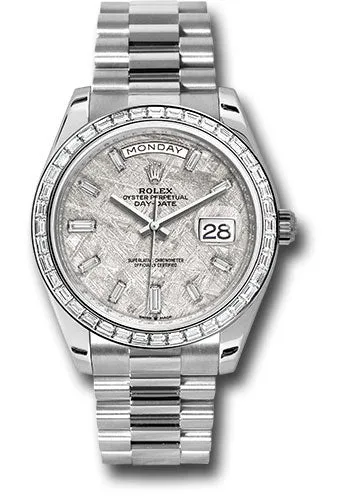   x Platinum Day-Date 40 Watch - Diamond Bezel - Meteorite Diamond Dial - President Bracelet - 228396tbr mtdp Day-Date Watches Affordable Day-Date Watch