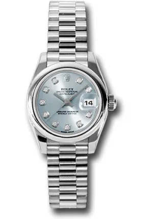   x Platinum Lady-Datejust 26 Watch - Domed Bezel - Glacier Blue Diamond Dial - President Bracelet - 179166 gbdp Datejust watch for sale   x Datejust watch