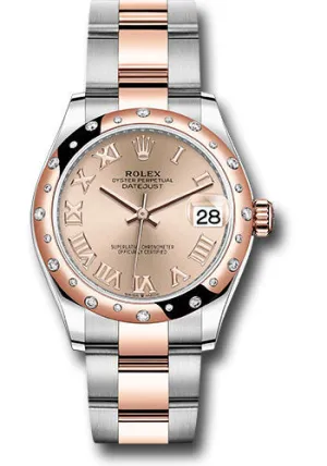   x Steel and Everose Gold Datejust 31 Watch - 24 Diamond Bezel - Dark Rhodium Index Dial - Oyster Bracelet 278341RBR roro Datejust watch for sale   x Datejust watch