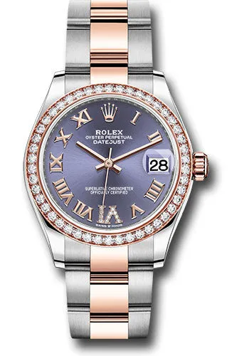   x Steel and Everose Gold Datejust 31 Watch - 46 Diamond Bezel - Aubergine Diamond Roman VI Dial - Oyster Bracelet 278381RBR aubdr6o Datejust watch for sale   x Datejust watch