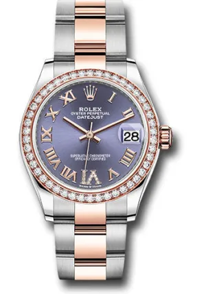   x Steel and Everose Gold Datejust 31 Watch - 46 Diamond Bezel - Aubergine Diamond Roman VI Dial - Oyster Bracelet 278381RBR aubdr6o Datejust watch for sale   x Datejust watch