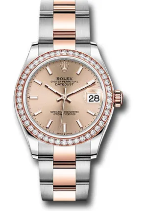  x Steel and Everose Gold Datejust 31 Watch - 46 Diamond Bezel - Ros Index Dial - Oyster Bracelet 278381RBR roio Datejust watch for sale   x Datejust watch