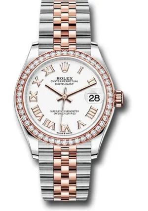   x Steel and Everose Gold Datejust 31 Watch - 46 Diamond Bezel - White Roman Dial - Jubilee Bracelet 278381RBR wrj Datejust watch for sale   x Datejust watch
