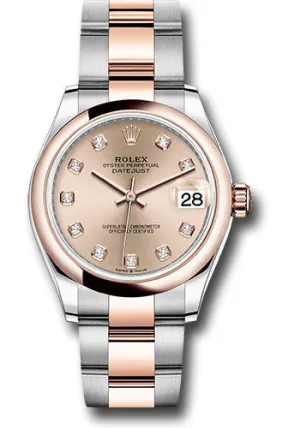   x Steel and Everose Gold Datejust 31 Watch - Domed Bezel - Chocolate Diamond Dial - Oyster Bracelet 278241 rodo Datejust watch for sale   x Datejust watch