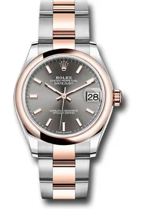  x Steel and Everose Gold Datejust 31 Watch - Domed Bezel - Dark Rhodium Index Dial - Oyster Bracelet 278241 dkrhio Datejust watch for sale   x Datejust watch