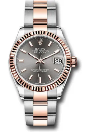   x Steel and Everose Gold Datejust 31 Watch - Fluted Bezel - Dark Rhodium Index Dial - Oyster Bracelet 278271 dkrhio Datejust watch for sale   x Datejust watch