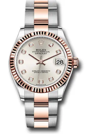   x Steel and Everose Gold Datejust 31 Watch - Fluted Bezel - Ros Diamond Dial - Oyster Bracelet 278271 sdo Datejust watch for sale   x Datejust watch