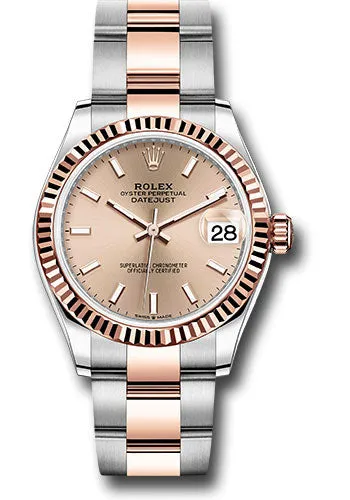   x Steel and Everose Gold Datejust 31 Watch - Fluted Bezel - Ros Index Dial - Oyster Bracelet 278271 roio Datejust watch for sale   x Datejust watch