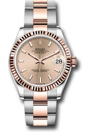   x Steel and Everose Gold Datejust 31 Watch - Fluted Bezel - Ros Index Dial - Oyster Bracelet 278271 roio Datejust watch for sale   x Datejust watch