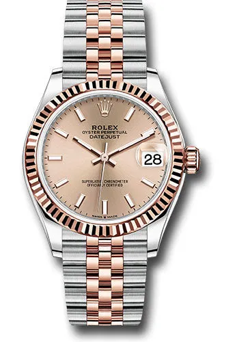   x Steel and Everose Gold Datejust 31 Watch - Fluted Bezel - Ros Roman Dial - Jubilee Bracelet 278271 roij Datejust watch for sale   x Datejust watch