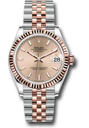   x Steel and Everose Gold Datejust 31 Watch - Fluted Bezel - Ros Roman Dial - Jubilee Bracelet 278271 roij Datejust watch for sale   x Datejust watch