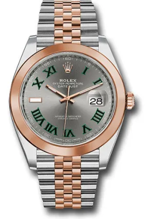   x Steel and Everose Gold   sor Datejust 41 Watch - Smooth Bezel - Slate Gray Green Roman Wimbledon Dial - Jubilee Bracelet - 126301 slgrj Datejust watch for sale   x Datejust watch