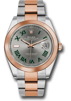   x Steel and Everose Gold   sor Datejust 41 Watch - Smooth Bezel - Slate Gray Green Roman Wimbledon Dial - Oyster Bracelet - 126301 slgro Datejust watch for sale   x Datejust watch