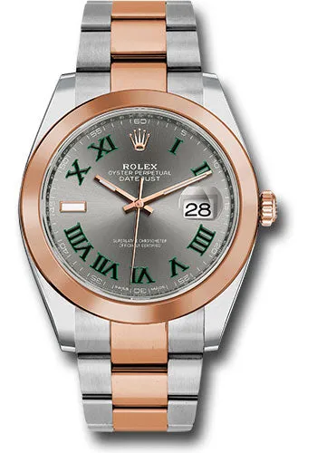   x Steel and Everose Gold   sor Datejust 41 Watch - Smooth Bezel - Slate Gray Green Roman Wimbledon Dial - Oyster Bracelet - 126301 slgro Datejust watch for sale   x Datejust watch