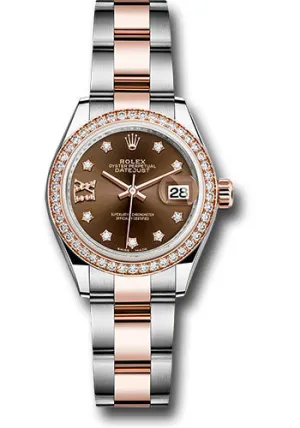   x Steel and Everose Gold   sor Lady-Datejust 28 Watch - Diamond Bezel - Chocolate Diamond Star Dial - Oyster Bracelet - 279381RBR cho9dix8do Datejust watch for sale   x Datejust watch