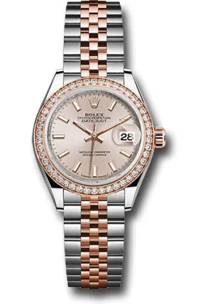   x Steel and Everose Gold   sor Lady-Datejust 28 Watch - Diamond Bezel - Sundust Index Dial - Jubilee Bracelet - 279381RBR suij Datejust watch for sale   x Datejust watch