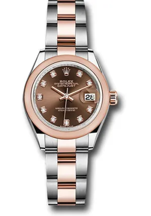  x Steel and Everose Gold   sor Lady-Datejust 28 Watch - Domed Bezel - Chocolate Diamond Dial - Oyster Bracelet - 279161 chodo Datejust watch for sale   x Datejust watch