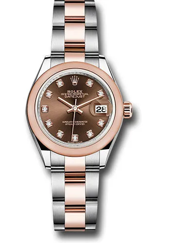   x Steel and Everose Gold   sor Lady-Datejust 28 Watch - Domed Bezel - Chocolate Diamond Dial - Oyster Bracelet - 279161 chodo Datejust watch for sale   x Datejust watch