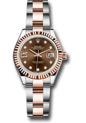   x Steel and Everose Gold   sor Lady-Datejust 28 Watch - Fluted Bezel - Chocolate Diamond Star Dial - Oyster Bracelet - 279171 cho9dix8do Datejust watch for sale   x Datejust watch