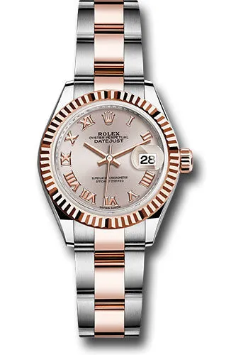   x Steel and Everose Gold   sor Lady-Datejust 28 Watch - Fluted Bezel - Sundust Roman Dial - Oyster Bracelet - 279171 suro Datejust watch for sale   x Datejust watch