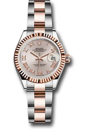   x Steel and Everose Gold   sor Lady-Datejust 28 Watch - Fluted Bezel - Sundust Roman Dial - Oyster Bracelet - 279171 suro Datejust watch for sale   x Datejust watch