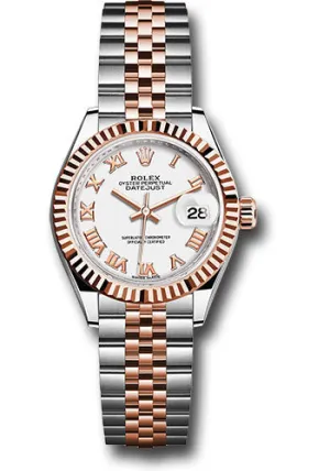   x Steel and Everose Gold   sor Lady-Datejust 28 Watch - Fluted Bezel - White Roman Dial - Jubilee Bracelet - 279171 wrj Datejust watch for sale   x Datejust watch