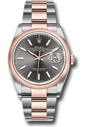   x Steel and Everose   sor Datejust 36 Watch - Domed Bezel - Dark Rhodium Index Dial - Oyster Bracelet - 126201 dkrio Datejust watch for sale   x Datejust watch