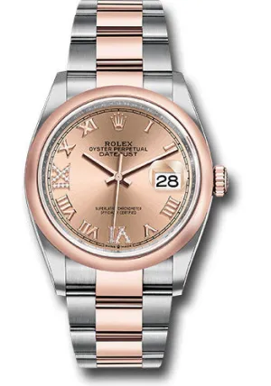   x Steel and Everose   sor Datejust 36 Watch - Domed Bezel - Rose Roman Dial - Oyster Bracelet - 126201 rdr69o Datejust watch for sale   x Datejust watch