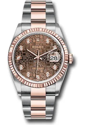   x Steel and Everose   sor Datejust 36 Watch - Fluted Bezel - Chocolate Jubilee Diamond Dial - Oyster Bracelet - 126231 chojdo Datejust watch for sale   x Datejust watch