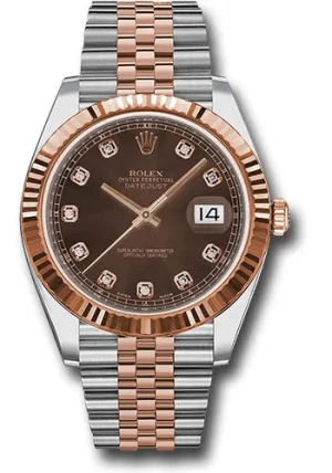   x Steel and Everose   sor Datejust 41 Watch - Fluted Bezel - Chocolate Diamond Dial - Jubilee Bracelet - 126331 chodj Datejust watch for sale   x Datejust watch