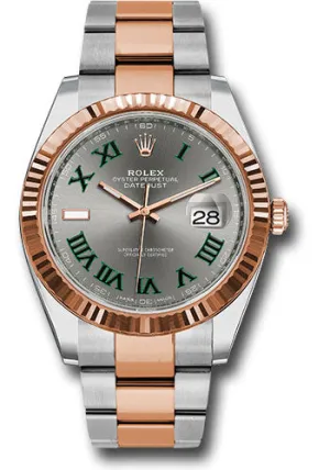   x Steel and Everose   sor Datejust 41 Watch - Fluted Bezel - Slate Gray Green Roman Dial - Oyster Bracelet - 126331 slgro Datejust watch for sale   x Datejust watch