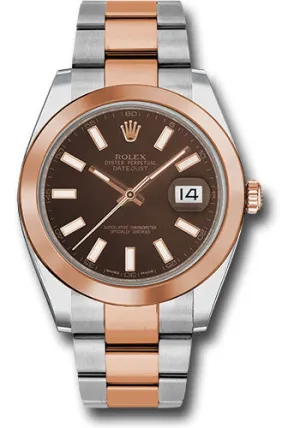  x Steel and Everose   sor Datejust 41 Watch - Smooth Bezel - Chocolate Index Dial - Oyster Bracelet - 126301 choio Datejust watch for sale   x Datejust watch