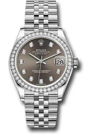   x Steel and White Gold Datejust 31 Watch - Diamond Bezel - Dark Grey Diamond Dial - Jubilee Bracelet 278384RBR dkgdj Datejust watch for sale   x Datejust watch