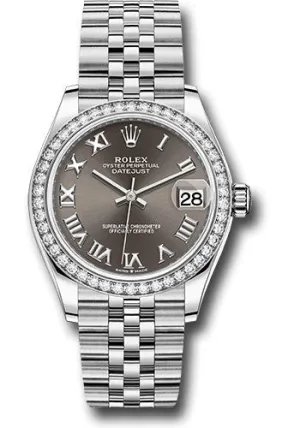  x Steel and White Gold Datejust 31 Watch - Diamond Bezel - Dark Grey Roman Dial - Jubilee Bracelet 278384RBR dkgrj Datejust watch for sale   x Datejust watch