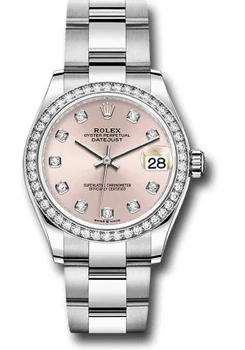   x Steel and White Gold Datejust 31 Watch - Diamond Bezel - Pink Diamond Dial - Oyster Bracelet 278384RBR pdo Datejust watch for sale   x Datejust watch