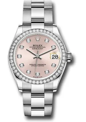   x Steel and White Gold Datejust 31 Watch - Diamond Bezel - Pink Diamond Dial - Oyster Bracelet 278384RBR pdo Datejust watch for sale   x Datejust watch