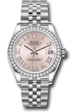   x Steel and White Gold Datejust 31 Watch - Diamond Bezel - Pink Roman Dial - Jubilee Bracelet 278384RBR prj Datejust watch for sale   x Datejust watch
