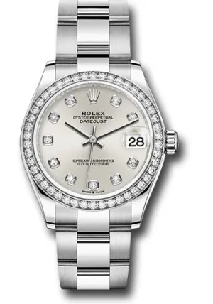   x Steel and White Gold Datejust 31 Watch - Diamond Bezel - Silver Diamond Dial - Oyster Bracelet 278384RBR sdo Datejust watch for sale   x Datejust watch