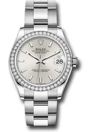   x Steel and White Gold Datejust 31 Watch - Diamond Bezel - Silver Index Dial - Oyster Bracelet 278384RBR sio Datejust watch for sale   x Datejust watch