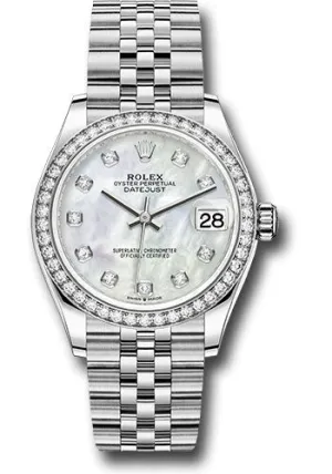   x Steel and White Gold Datejust 31 Watch - Diamond Bezel - White Mother-Of-Pearl Diamond Dial - Jubilee Bracelet 278384RBR mdj Datejust watch for sale   x Datejust watch
