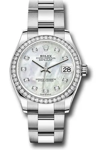   x Steel and White Gold Datejust 31 Watch - Diamond Bezel - White Mother-Of-Pearl Diamond Dial - Oyster Bracelet 278384RBR mdo Datejust watch for sale   x Datejust watch