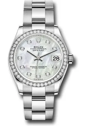   x Steel and White Gold Datejust 31 Watch - Diamond Bezel - White Mother-Of-Pearl Diamond Dial - Oyster Bracelet 278384RBR mdo Datejust watch for sale   x Datejust watch