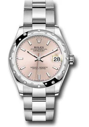   x Steel and White Gold Datejust 31 Watch - Domed 24 Diamond Bezel - Pink Index Dial - Oyster Bracelet 278344RBR pio Datejust watch for sale   x Datejust watch