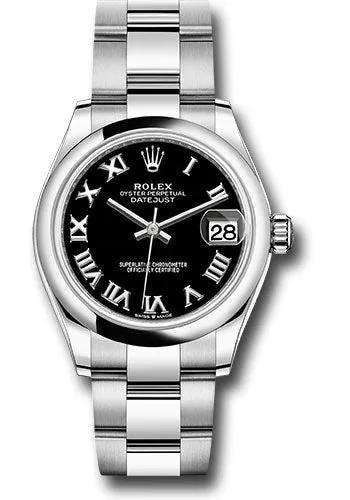   x Steel and White Gold Datejust 31 Watch - Domed Bezel - Black Roman Dial - Oyster Bracelet 278240 bkro Datejust watch for sale   x Datejust watch