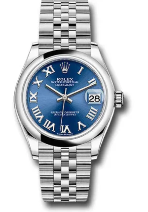   x Steel and White Gold Datejust 31 Watch - Domed Bezel - Blue Roman Dial - Jubilee Bracelet - 2021 Release 278240 blrj Datejust watch for sale   x Datejust watch