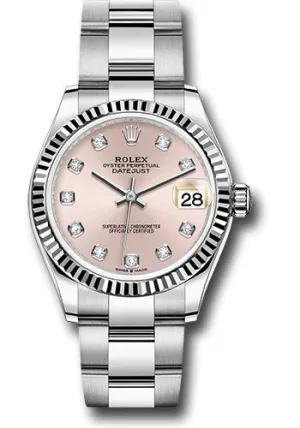   x Steel and White Gold Datejust 31 Watch - Fluted Bezel - Pink Diamond Dial - Oyster Bracelet 278274 pdo Datejust watch for sale   x Datejust watch