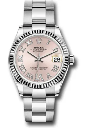   x Steel and White Gold Datejust 31 Watch - Fluted Bezel - Pink Roman Diamond 6 Dial - Oyster Bracelet 278274 pdr6o Datejust watch for sale   x Datejust watch