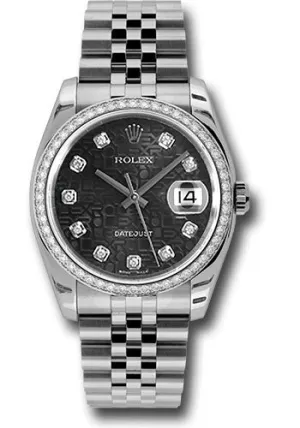   x Steel and White Gold Datejust 36 Watch - 52 Diamond Bezel - Black Jubilee Diamond Dial - Jubilee Bracelet - 116244 bkjdj Datejust watch for sale   x Datejust watch